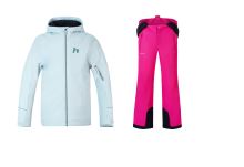 Dětský lyžařský komplet Mia Pearl blue + Bennet Fuchsia purple