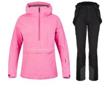 Dámský lyžařský komplet Megie II Pink cosmos + Rhea BLK