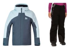 Dětský lyžařský komplet Aimi Ombre blue/pearl blue + Mimas BLK